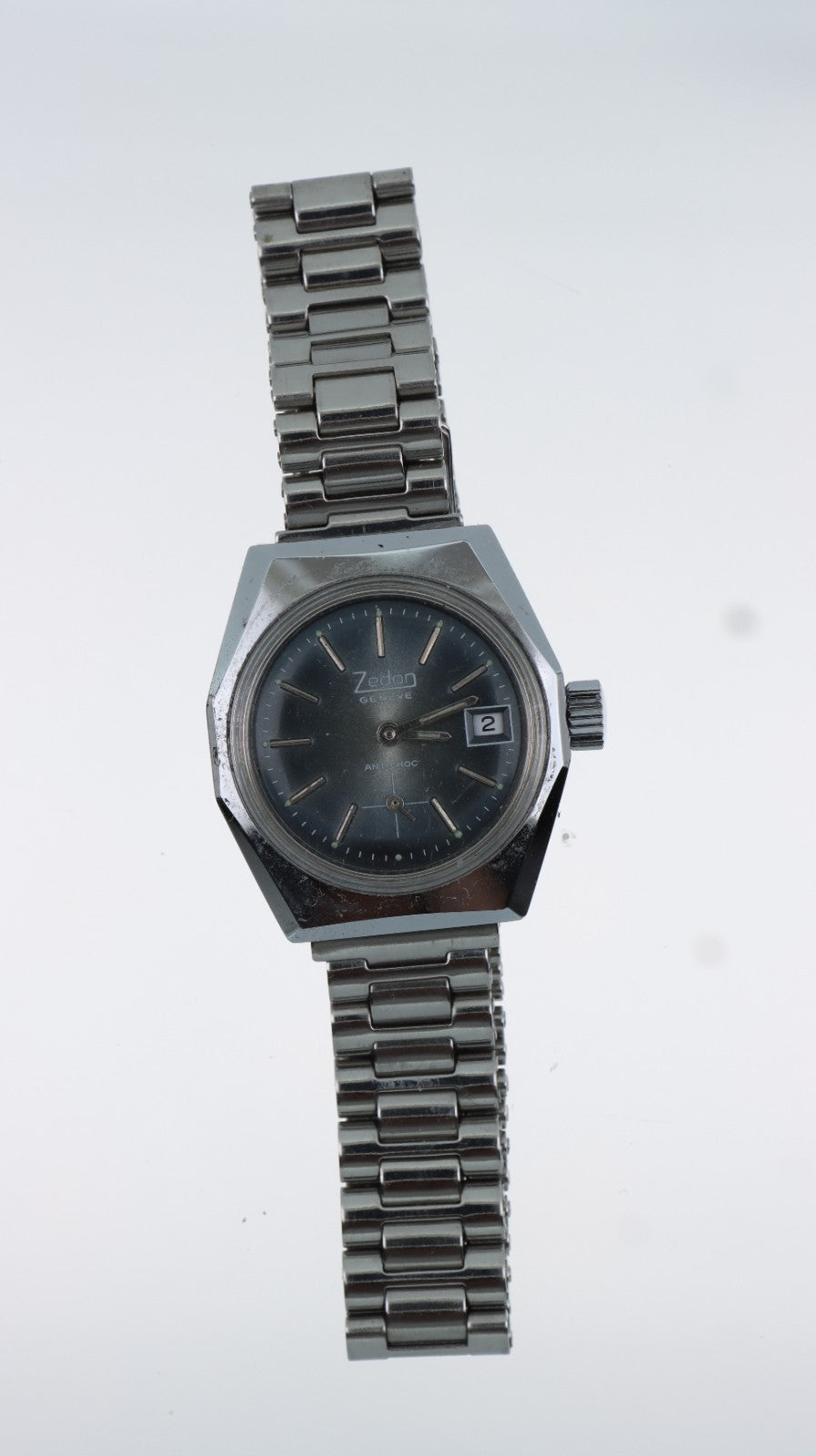 Zedon Genève Antichoc Vintage Uomo Data Manuale Swiss Made Anni 70 Acciaio