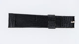 Cinturino Vintage Pelle Nera Effetto Lucertola 16 mm Ricambio Orologio Uomo NOS