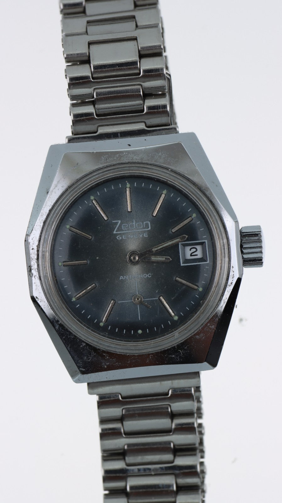 Zedon Genève Antichoc Vintage Uomo Data Manuale Swiss Made Anni 70 Acciaio