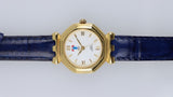 Orologio Donna Time Free Quartz 3ATM Dorato Quadrante Bianco Cinturino Pelle Blu