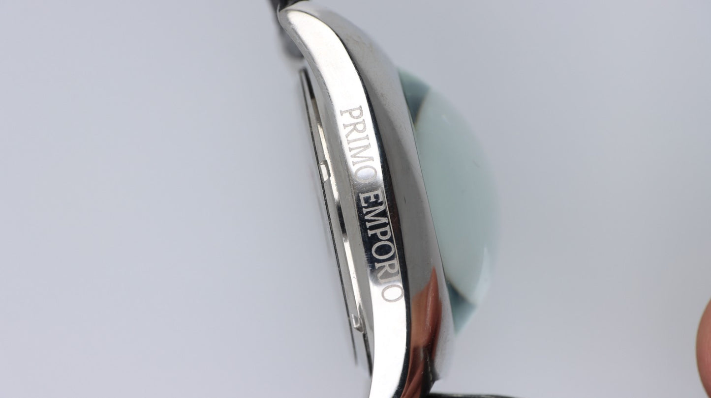 Orologio M&M Primo Emporio 21-68 Uomo Donna Nero Acciaio 3ATM Cinturino Pelle