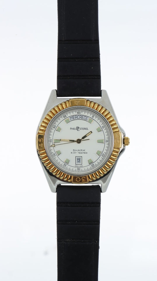 Philip Sterel Shark Swiss Made Uomo Vintage Data Giorno 5 ATM Tested