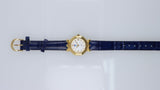 Orologio Donna Time Free Quartz 3ATM Dorato Quadrante Bianco Cinturino Pelle Blu