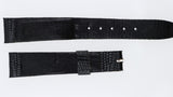 Cinturino Vintage Pelle Nera Effetto Lucertola 16 mm Ricambio Orologio Uomo NOS