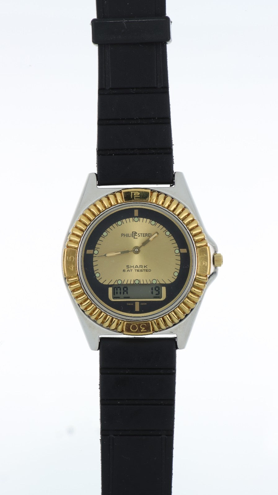 Philip Sterel Shark Ana-Digi Swiss Made Unisex Vintage 5 ATM Tested