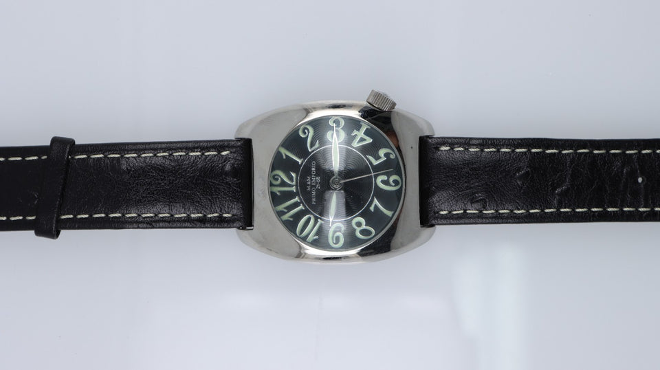 Orologio M&M Primo Emporio 21-68 Uomo Donna Nero Acciaio 3ATM Cinturino Pelle