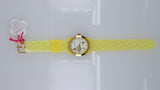 Orologio Donna Le Carose Quartz Giallo Fluo Cristalli Fashion Silicone
