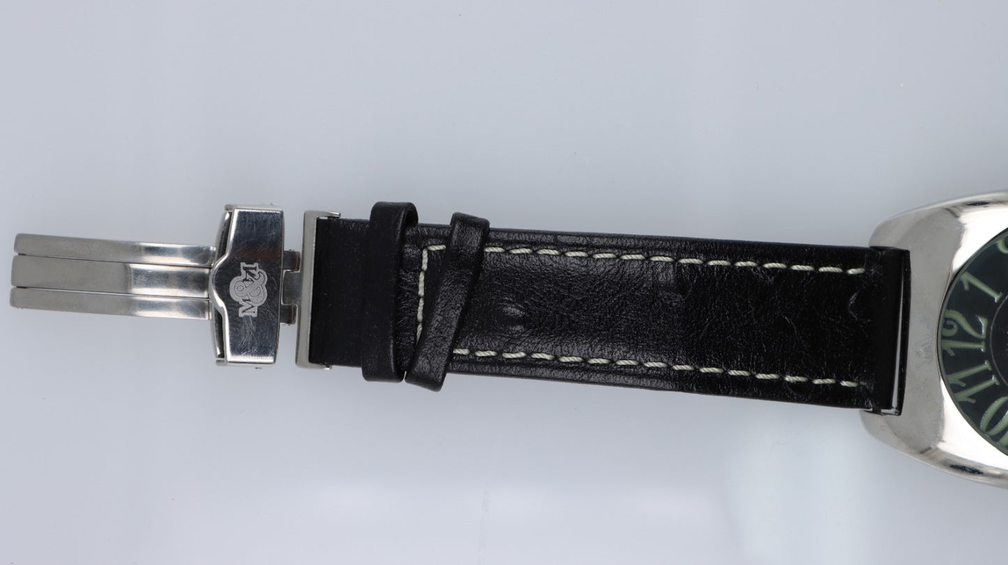 Orologio M&M Primo Emporio 21-68 Uomo Donna Nero Acciaio 3ATM Cinturino Pelle