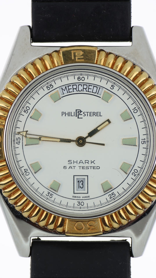 Philip Sterel Shark Swiss Made Uomo Vintage Data Giorno 5 ATM Tested