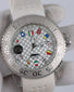 Orologio M&M Primo Emporio 21-68 Nautico Regata Quartz Uomo Donna Cinturino Bian