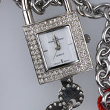 M&M Primo Emporio 21-68 Orologio Collana Donna Lucchetto Strass Quartz Batteria