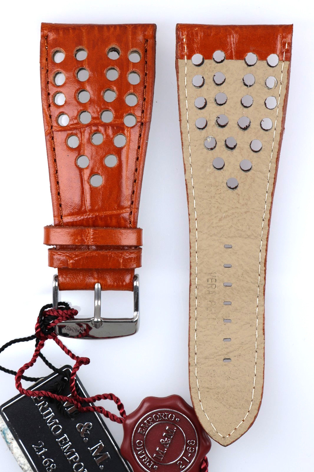 M&M Primo Emporio Cinturino 34MM Pelle Racing Uomo