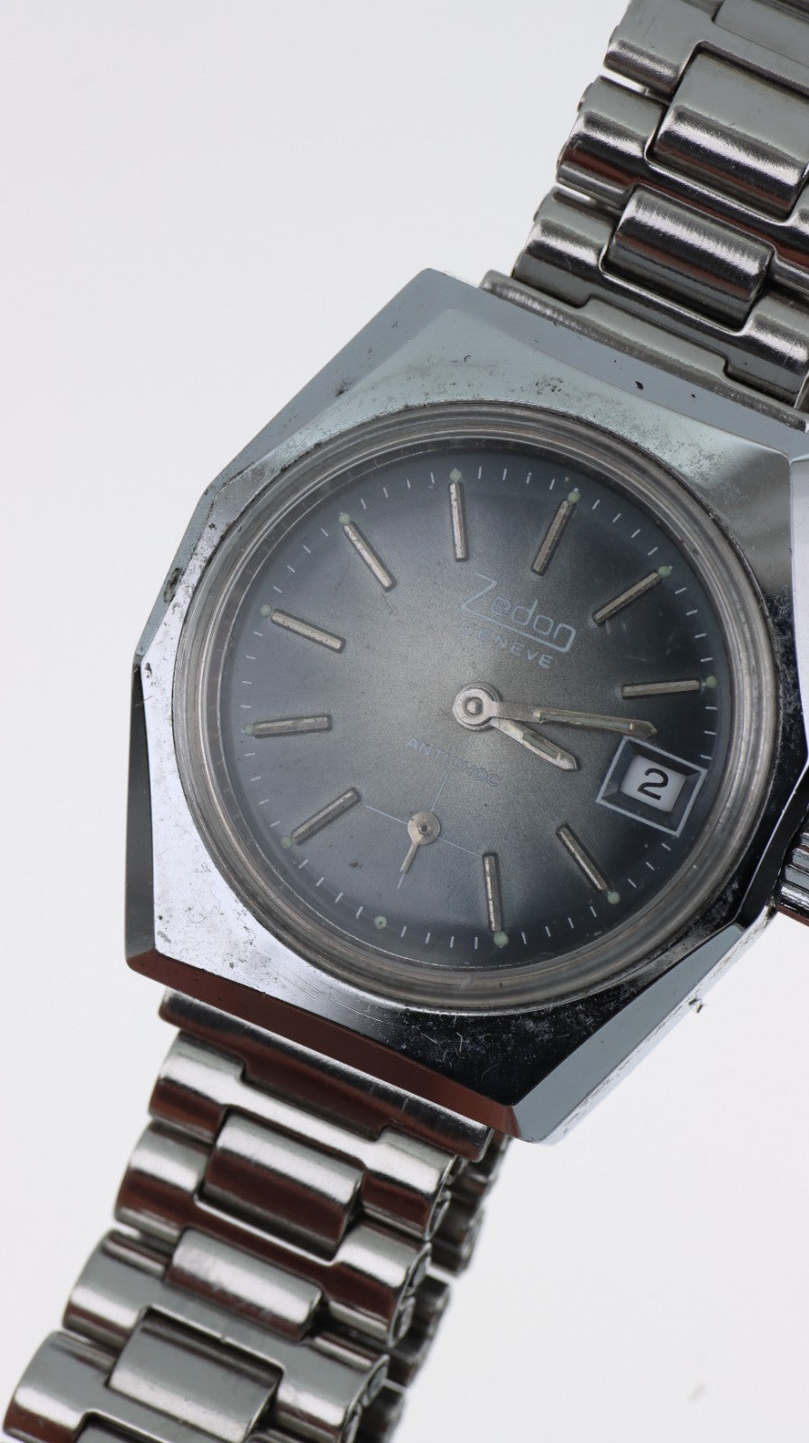 Zedon Genève Antichoc Vintage Uomo Data Manuale Swiss Made Anni 70 Acciaio