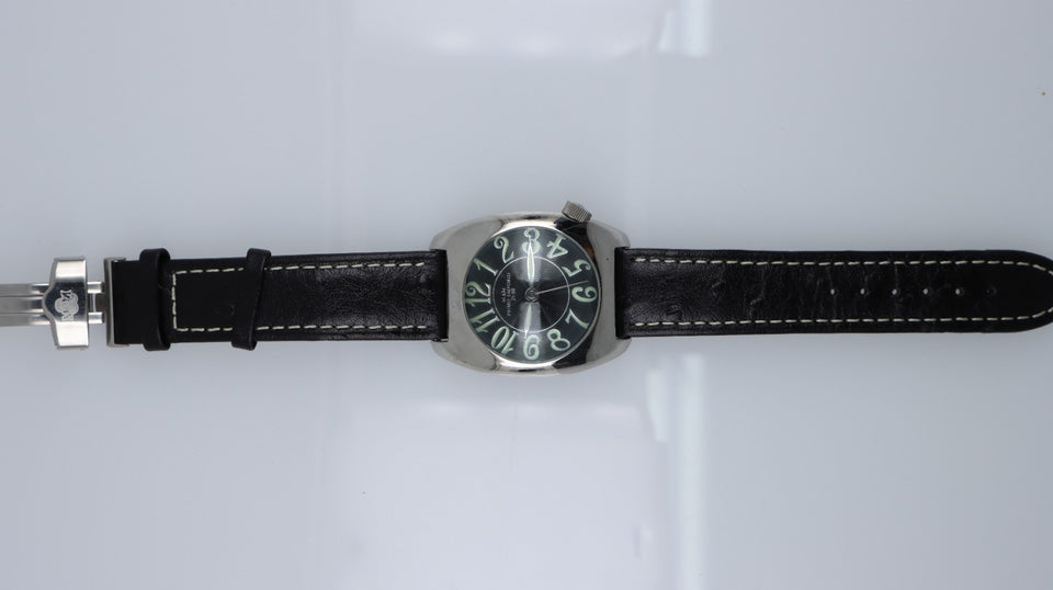 Orologio M&M Primo Emporio 21-68 Uomo Donna Nero Acciaio 3ATM Cinturino Pelle
