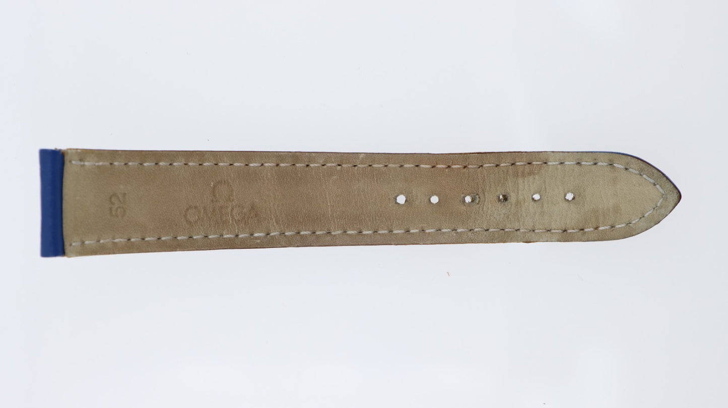 Omega Cinturino Originale 18mm Pelle Blu Unisex