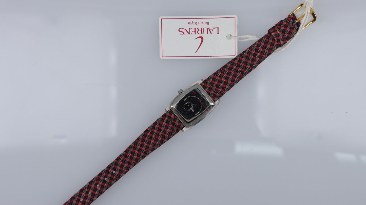 Orologio Laurens Donna Elegante Acciaio Cinturino Fantasia Quadri Quartz