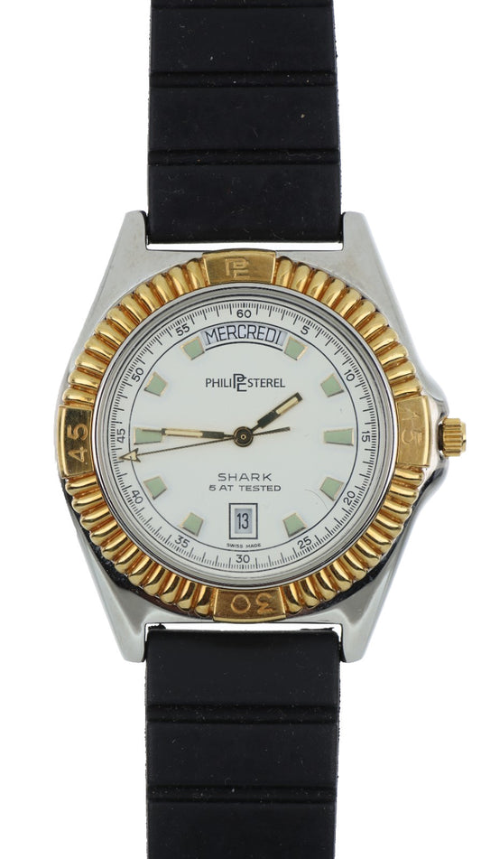Philip Sterel Shark Swiss Made Uomo Vintage Data Giorno 5 ATM Tested