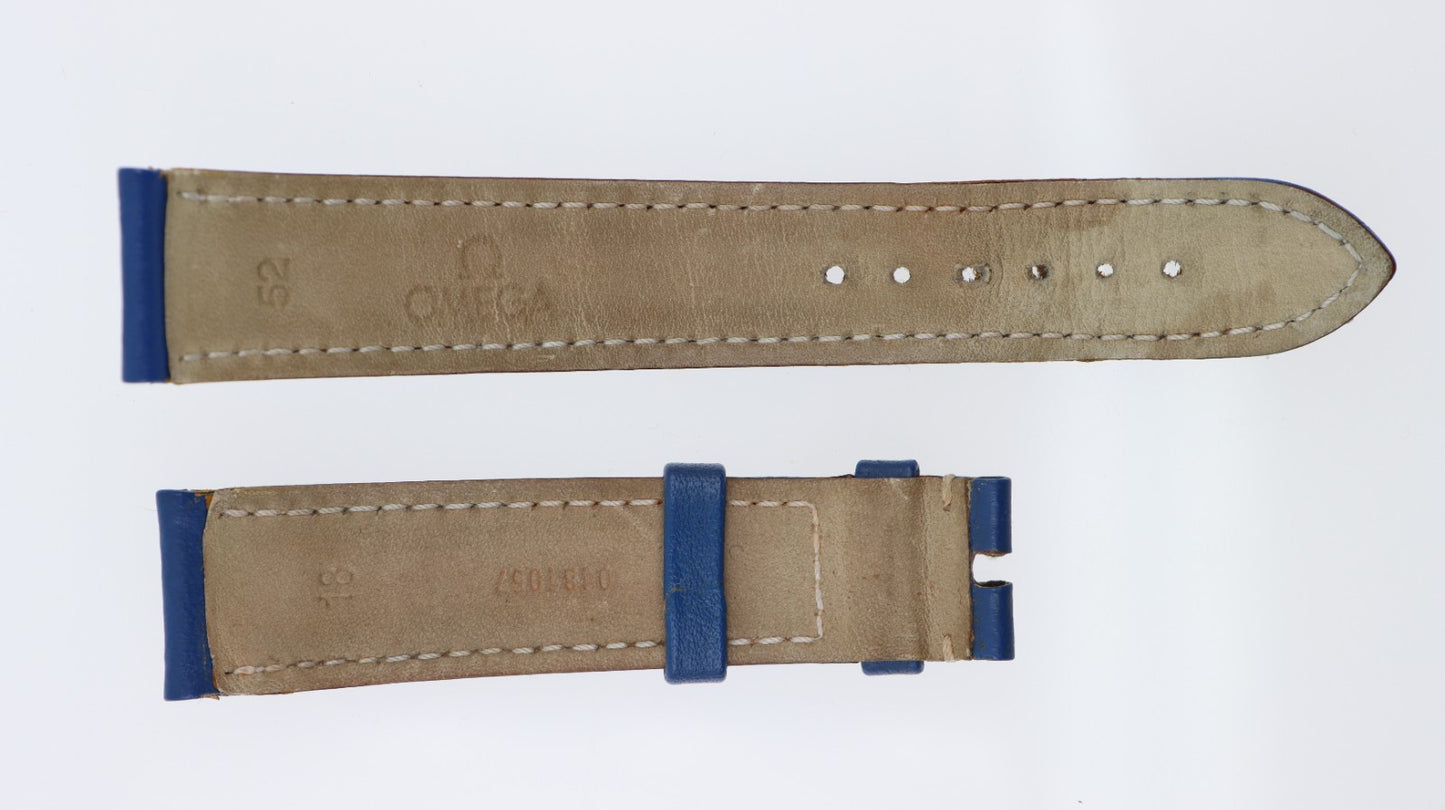Omega Cinturino Originale 18mm Pelle Blu Unisex