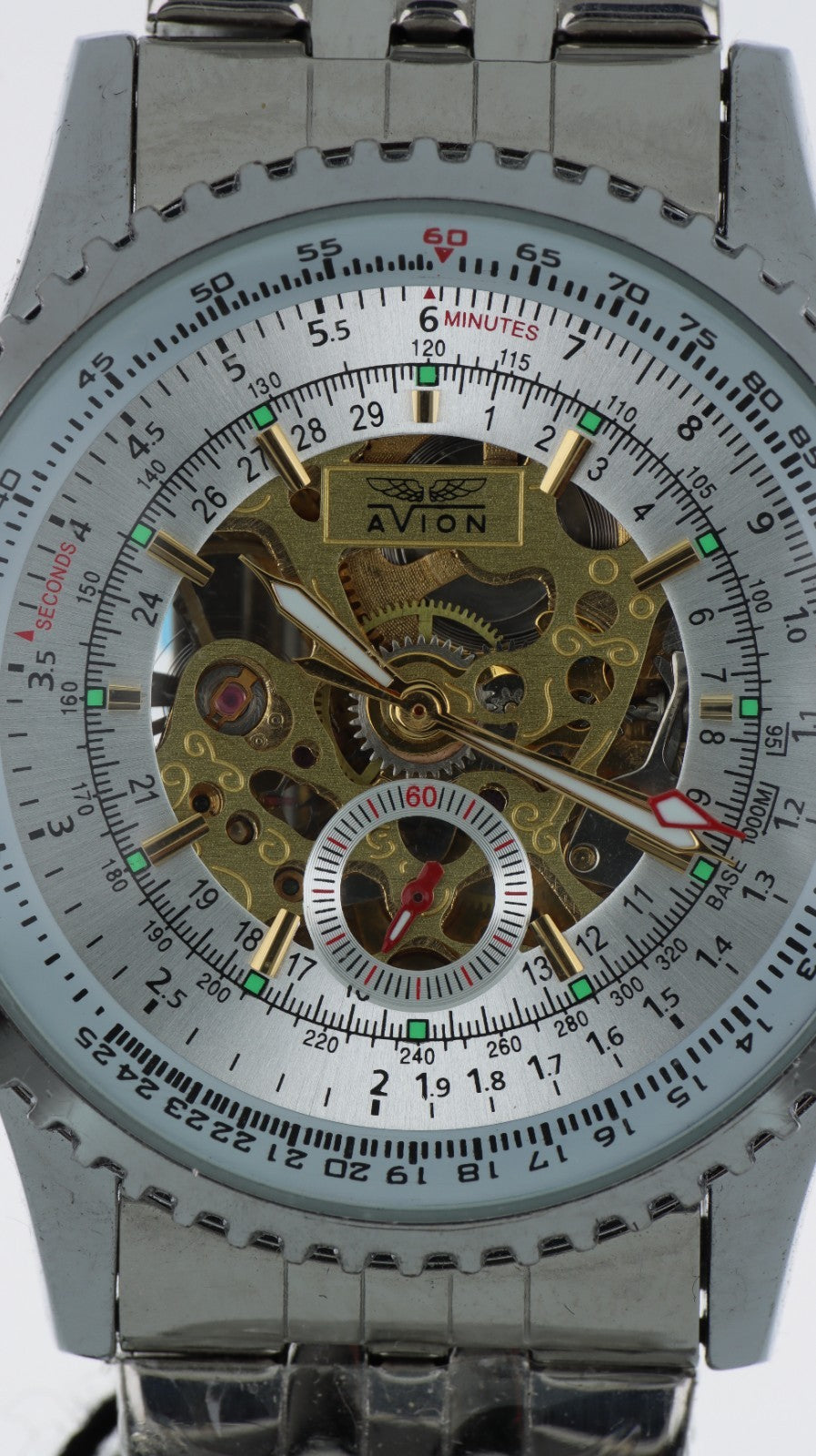 Avion AO34 Orologio Automatico Scheletrato Uomo Acciaio Mechanical Watch