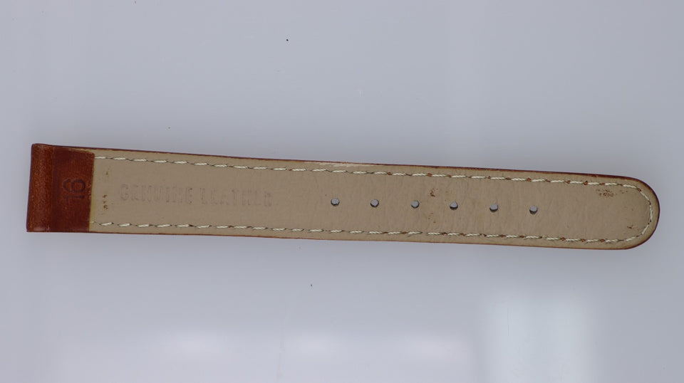 Cinturino 16mm Orologio Vera Pelle Marrone Cuciture a Contrasto Fibbia Acciaio