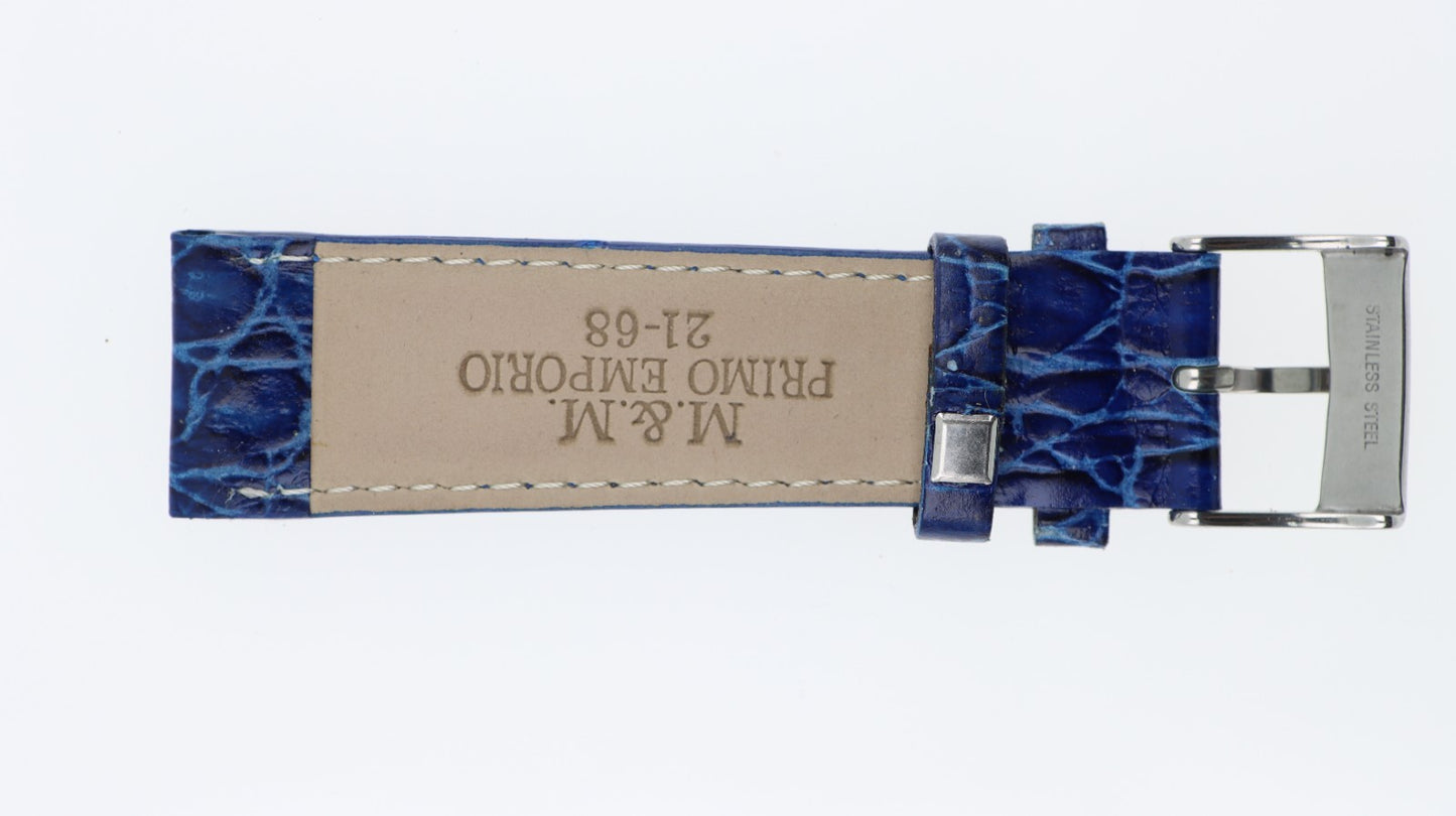 Cinturino 20mm Pelle Unisex Blu