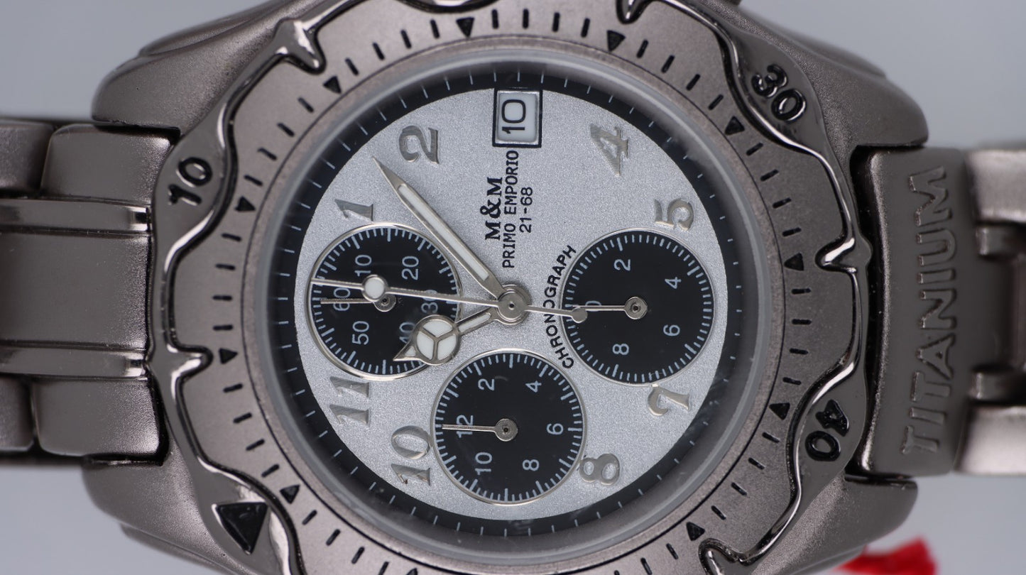 Orologio M&M Primo Emporio 21-68 Titanium Cronografo Uomo Titanio Data Quartz