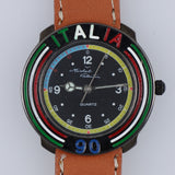 Orologio Vintage Italia 90 Michel Valentin Quartz Anni 80/90 Cinturino Pelle