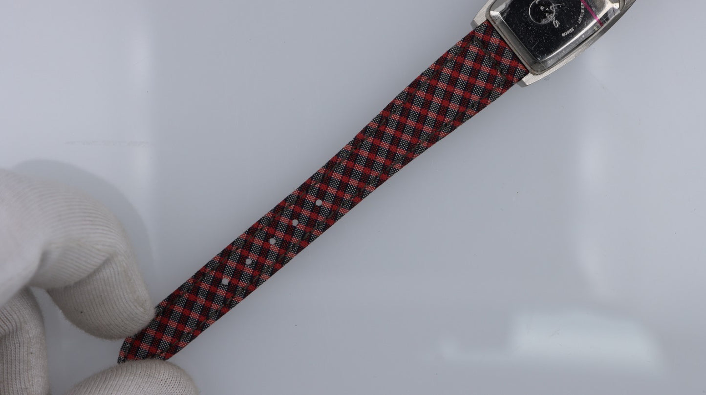 Orologio Laurens Donna Elegante Acciaio Cinturino Fantasia Quadri Quartz