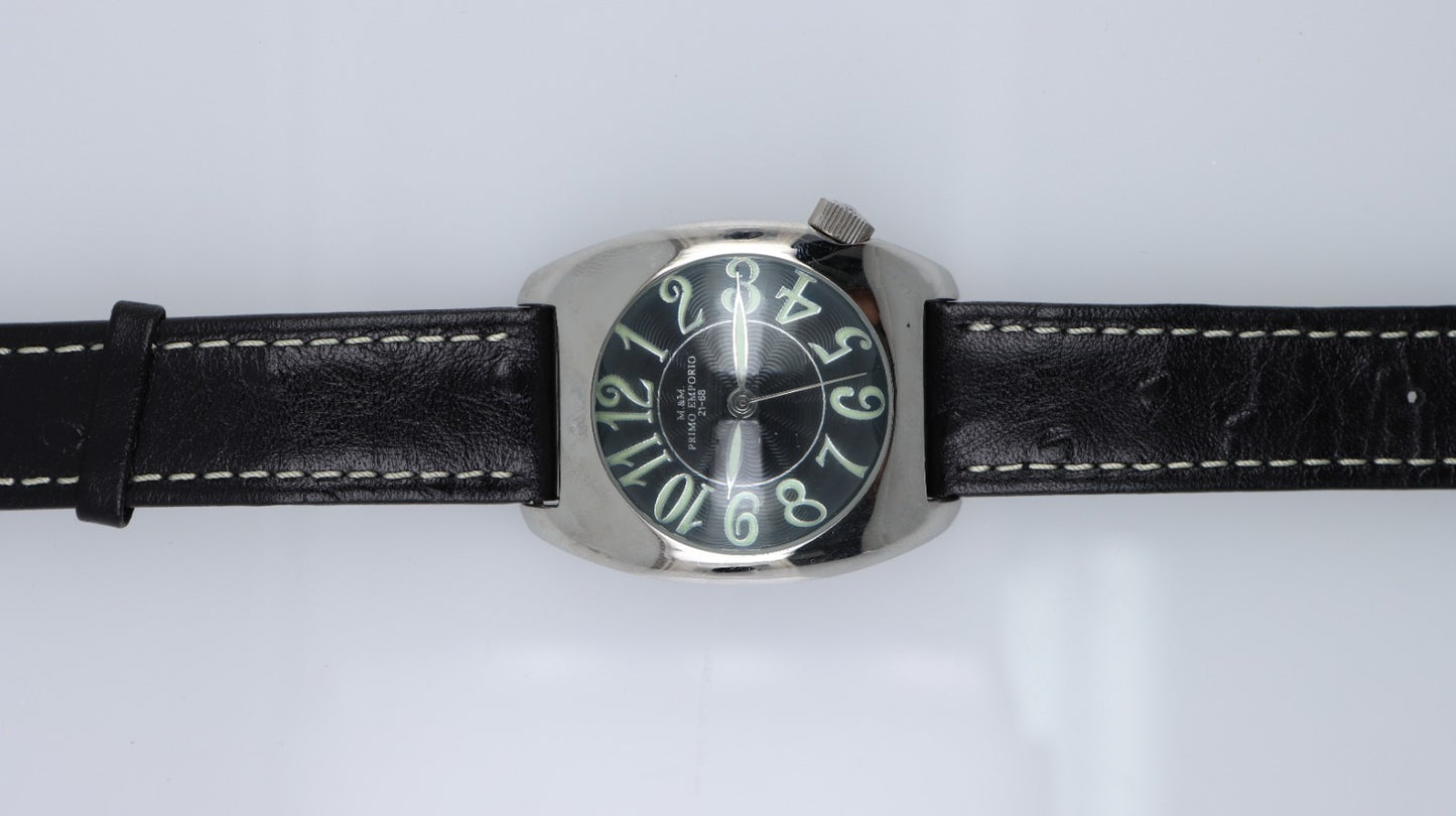 Orologio M&M Primo Emporio 21-68 Uomo Donna Nero Acciaio 3ATM Cinturino Pelle