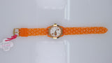 Orologio Donna Le Carose Arancione Fashion Quartz Strass Silicone Originale