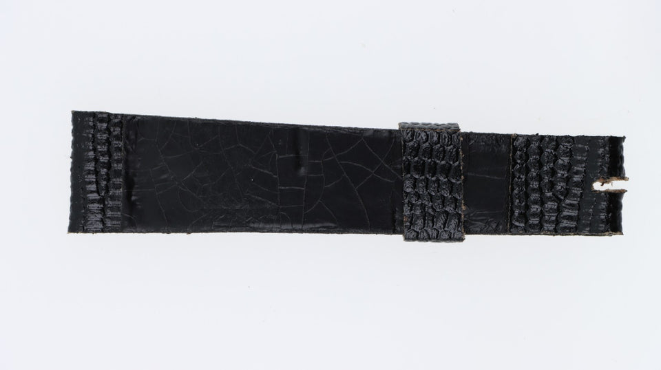 Cinturino 14MM Vintage Pelle Nera Effetto Lucertola per Orologio Uomo