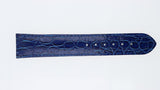 Cinturino 20mm Orologio Vera Pelle Blu Effetto Coccodrillo con Fibbia Acciaio