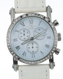 M&M Primo Emporio 21-68 Orologio Unisex Cronografo Bianco Strass Numeri Romani