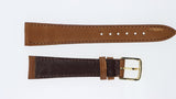 Cinturino 18MM Orologio in Vera Pelle Marrone con Fibbia Dorata Vintage