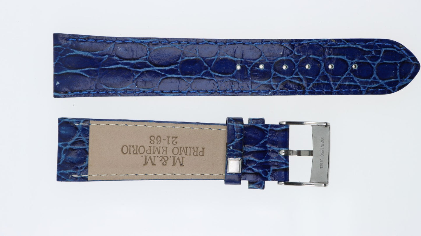Cinturino 20mm Pelle Unisex Blu