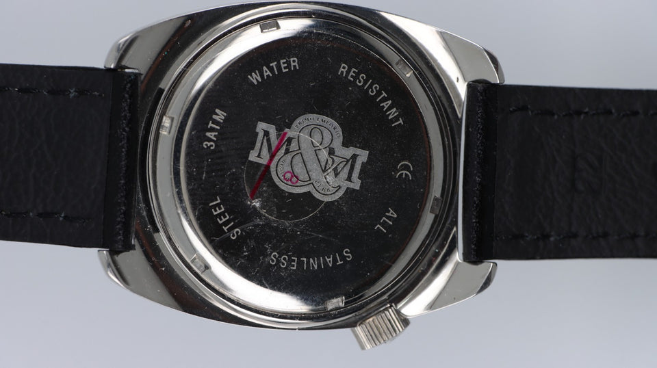 Orologio M&M Primo Emporio 21-68 Uomo Donna Nero Acciaio 3ATM Cinturino Pelle