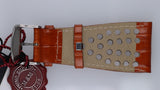 Cinturino 34mm Orologio M&M Primo Emporio Vera Pelle Marrone Racing Traforato
