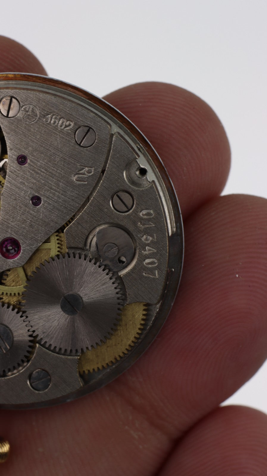 Movimento Orologio da Tasca Svizzero RU 3602 M&M Primo Emporio 21-68 Meccanico