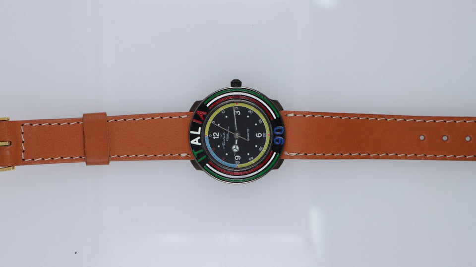 Orologio Vintage Italia 90 Michel Valentin Quartz Anni 80/90 Cinturino Pelle