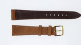 Cinturino 18MM Orologio in Vera Pelle Marrone con Fibbia Dorata Vintage