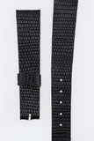 Cinturino Vintage Pelle Nera Effetto Lucertola 16 mm Ricambio Orologio Uomo NOS