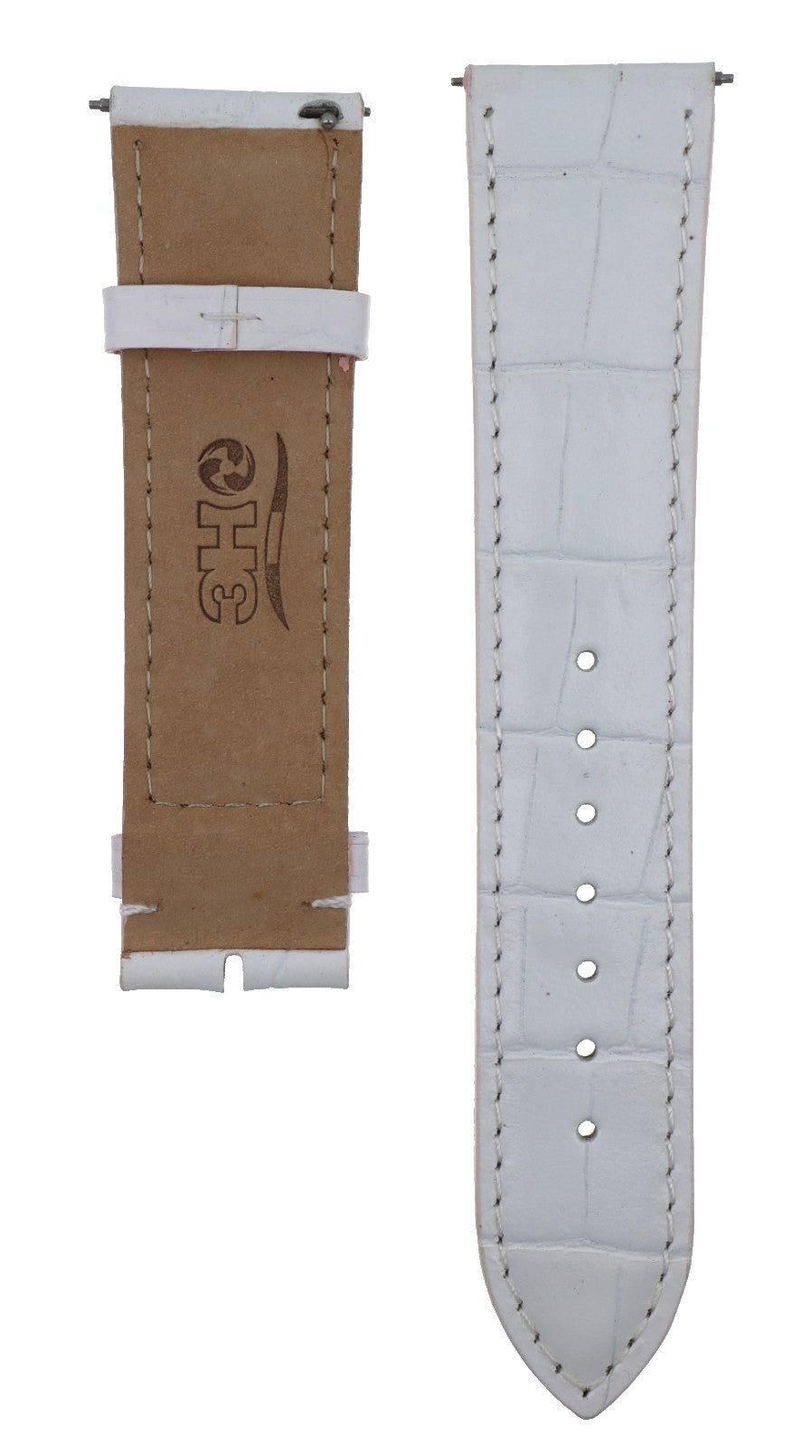 3H Cinturino 26mm Pelle Unisex Bianco