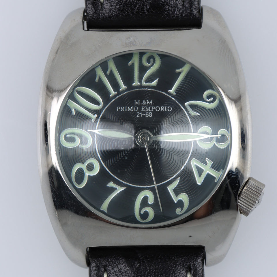 Orologio M&M Primo Emporio 21-68 Uomo Donna Nero Acciaio 3ATM Cinturino Pelle