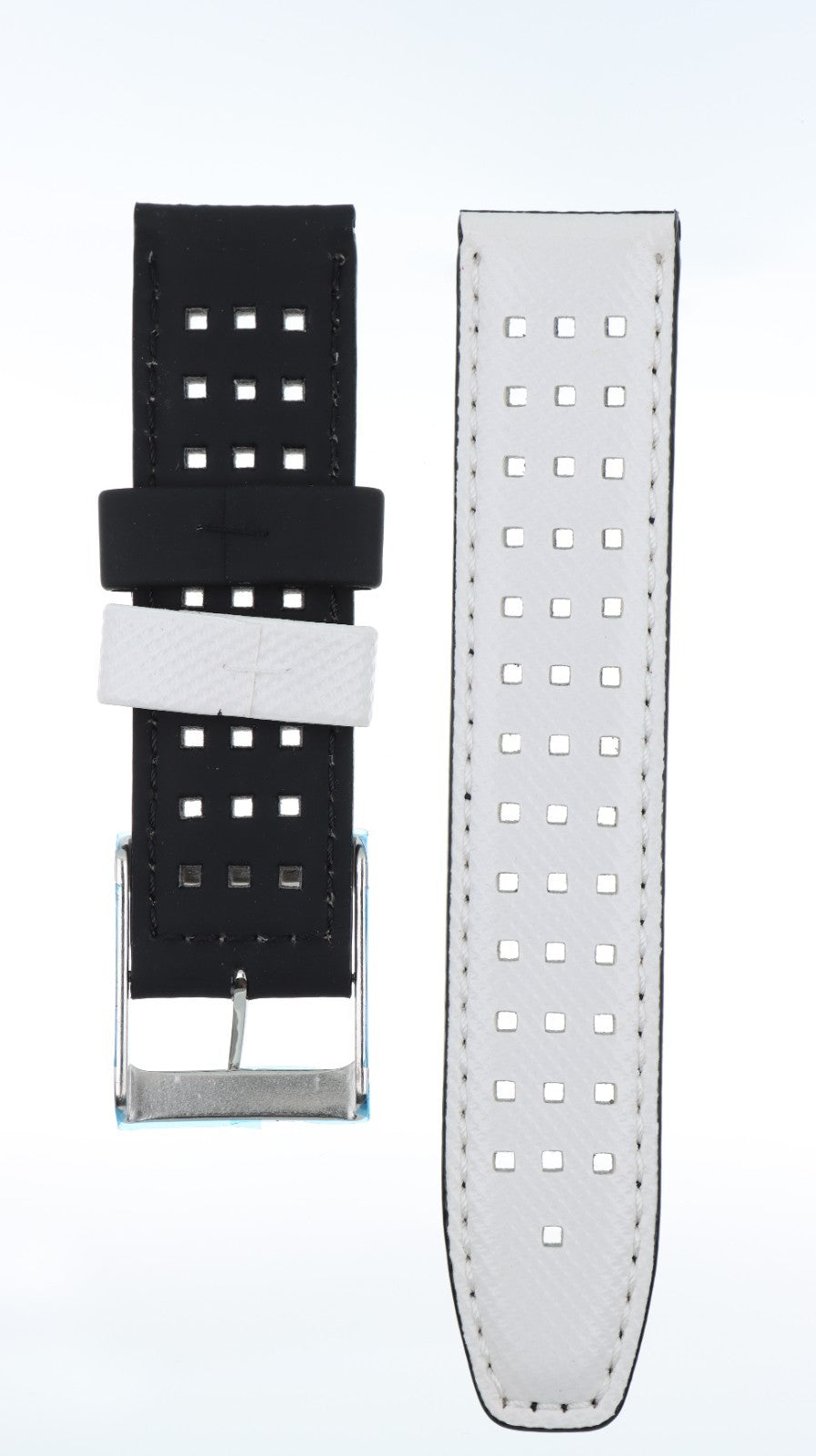 3H Cinturino Double Face 22mm Pelle Bianco Nero