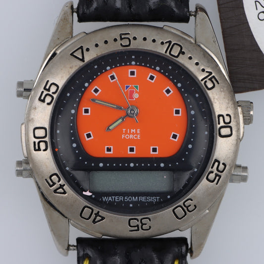 Time Force Vintage Ana-Digi Quartz Arancione Diver Style 50M Uomo