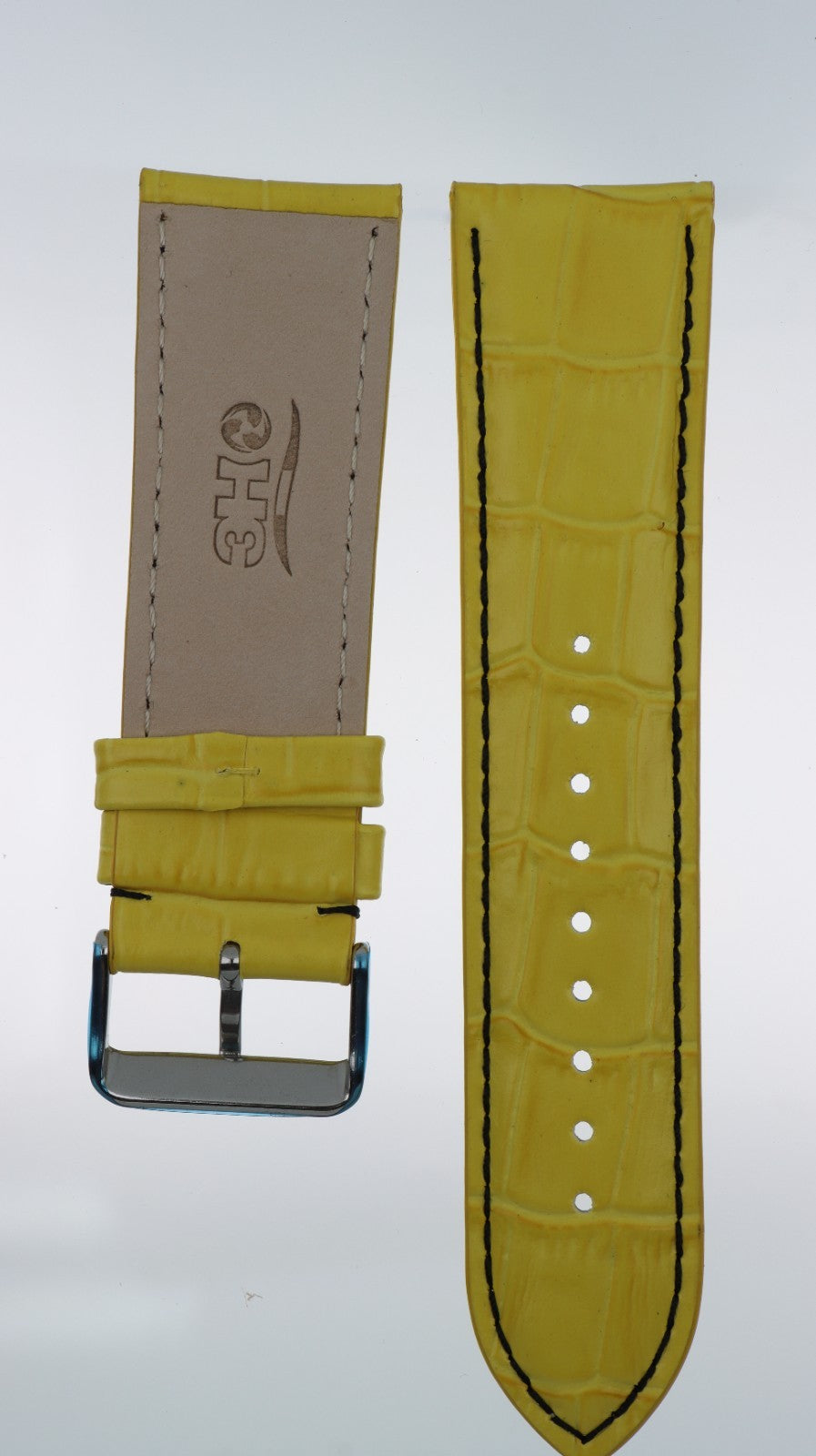 3H Cinturino 26mm Pelle Unisex Giallo