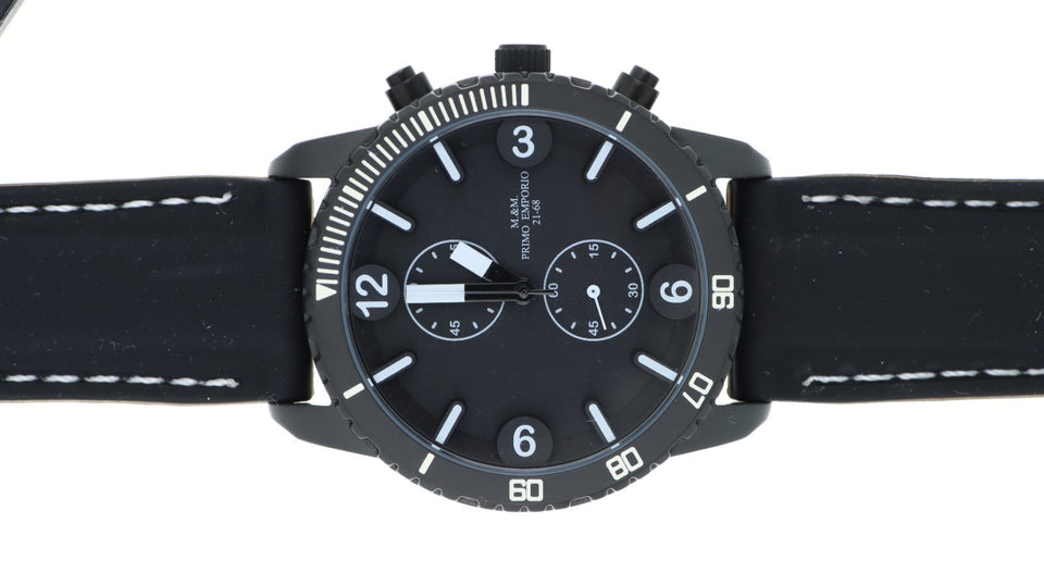 M&M Primo Emporio 21-68 Orologio Uomo Nero Quadrante Nero Stile Diver