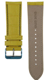 Cinturino 26MM Orologio 3H Vera Pelle Giallo Effetto Coccodrillo Cuciture Nere