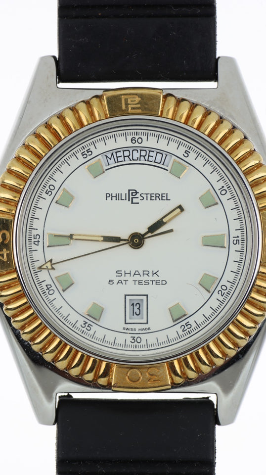 Philip Sterel Shark Swiss Made Uomo Vintage Data Giorno 5 ATM Tested