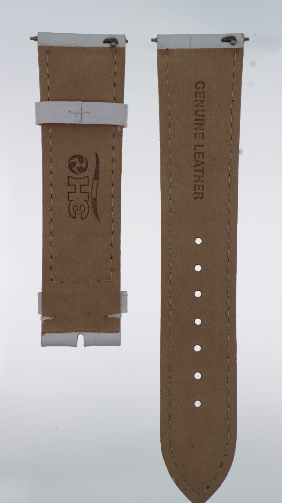 3H Cinturino 26mm Pelle Unisex Bianco